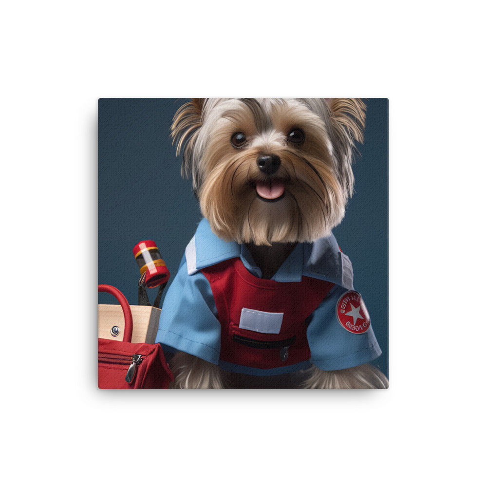 Yorkshire Terrier Paramedic Canvas - PosterfyAI.com