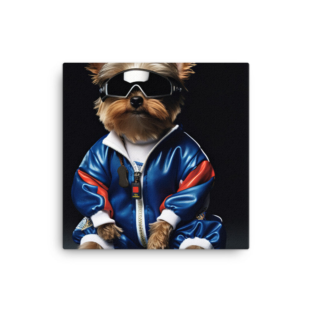 Yorkshire Terrier Motorsport Athlete Canvas - PosterfyAI.com
