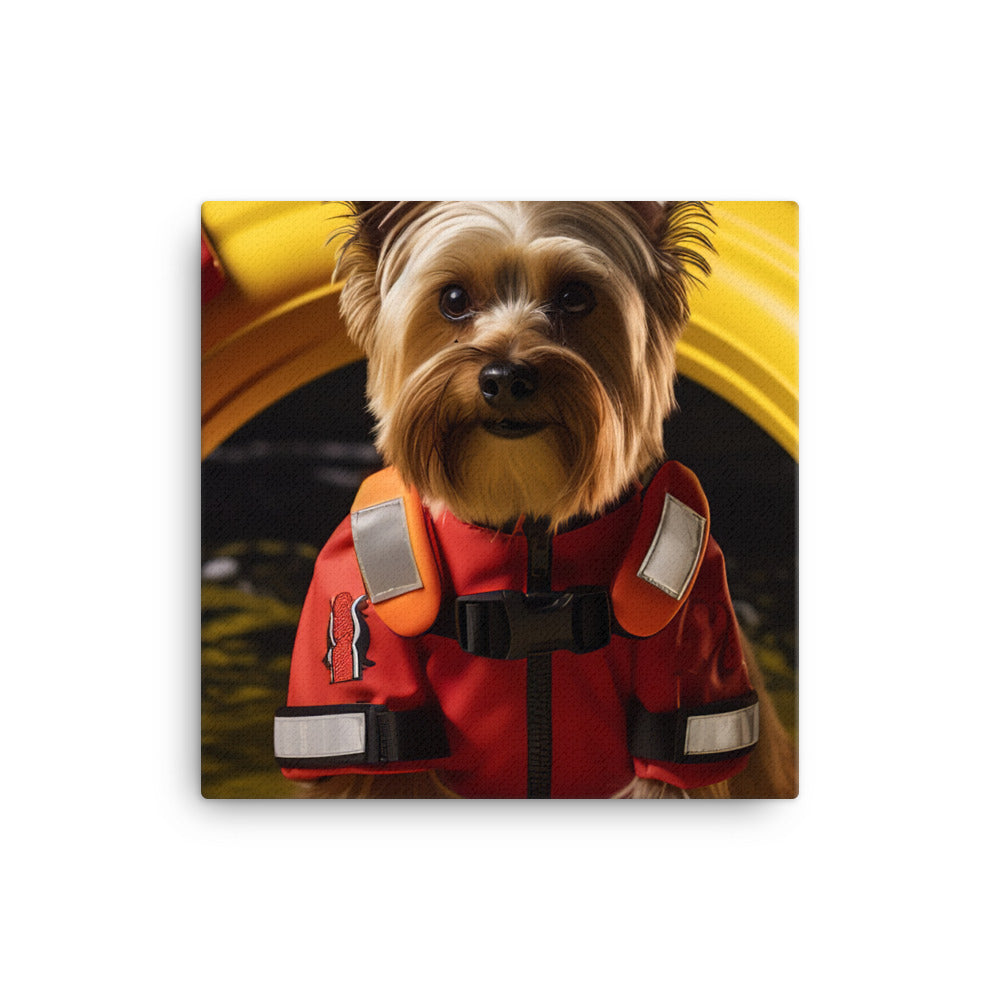Yorkshire Terrier Lifeguard Canvas - PosterfyAI.com