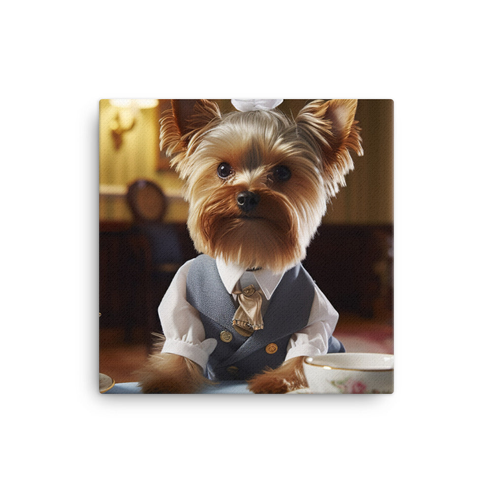 Yorkshire Terrier Hotel Staff Canvas - PosterfyAI.com