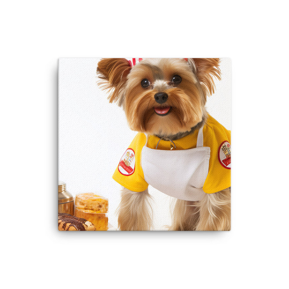 Yorkshire Terrier Fast Food Crew Canvas - PosterfyAI.com