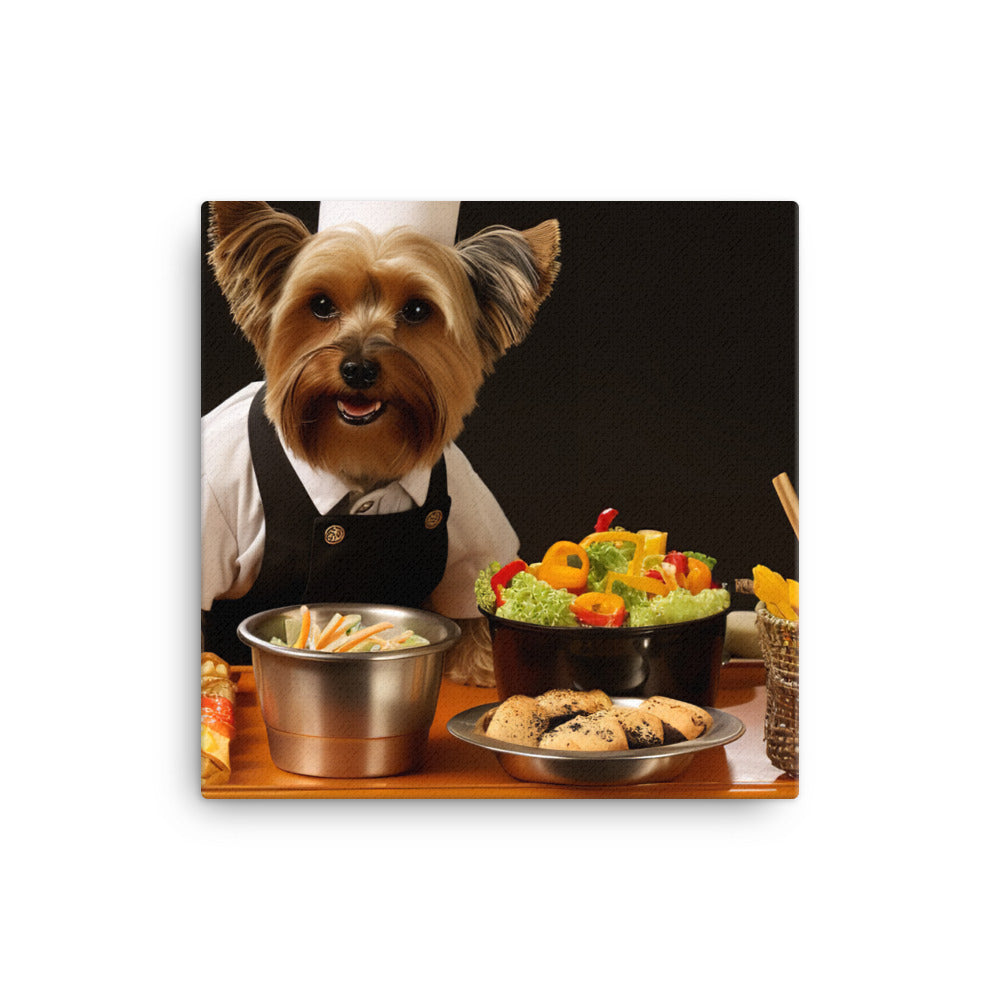 Yorkshire Terrier Fast Food Crew Canvas - PosterfyAI.com