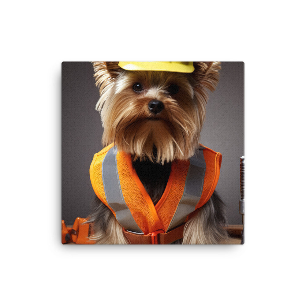 Yorkshire Terrier Contractor Canvas - PosterfyAI.com