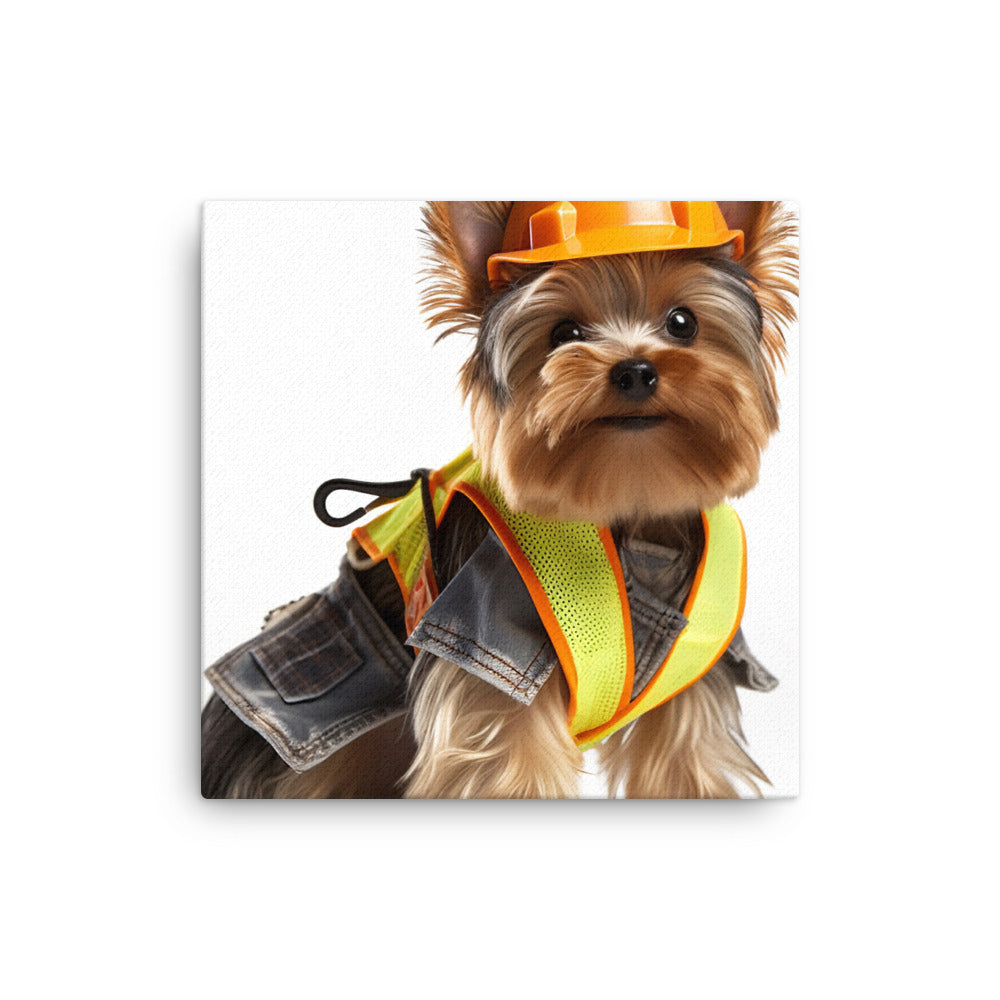 Yorkshire Terrier Contractor Canvas - PosterfyAI.com
