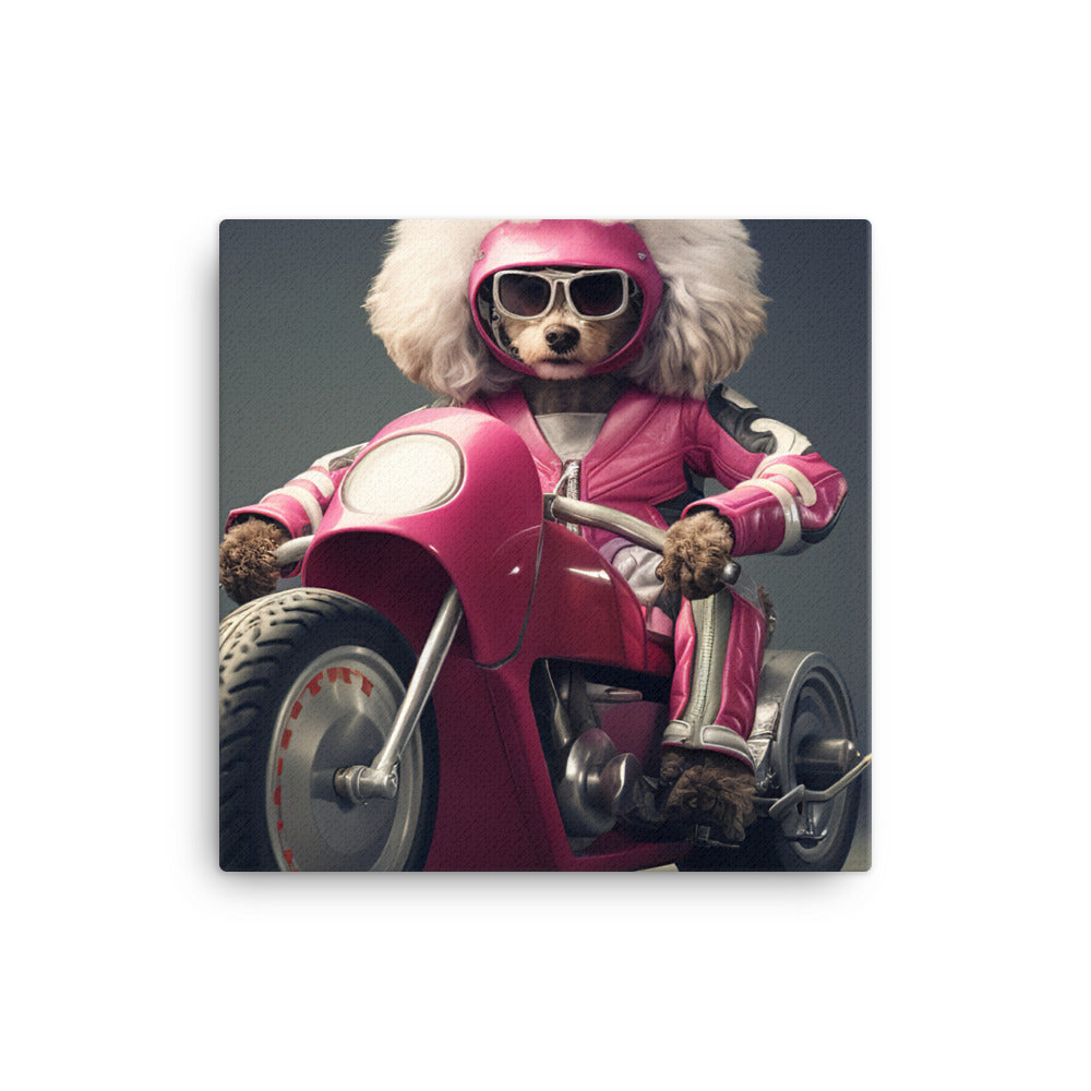 Poodle Superbike Athlete Canvas - PosterfyAI.com