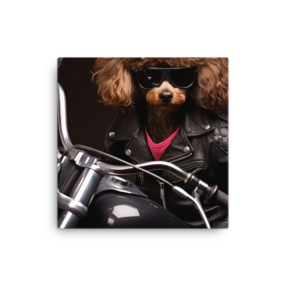 Poodle Superbike Athlete Canvas - PosterfyAI.com