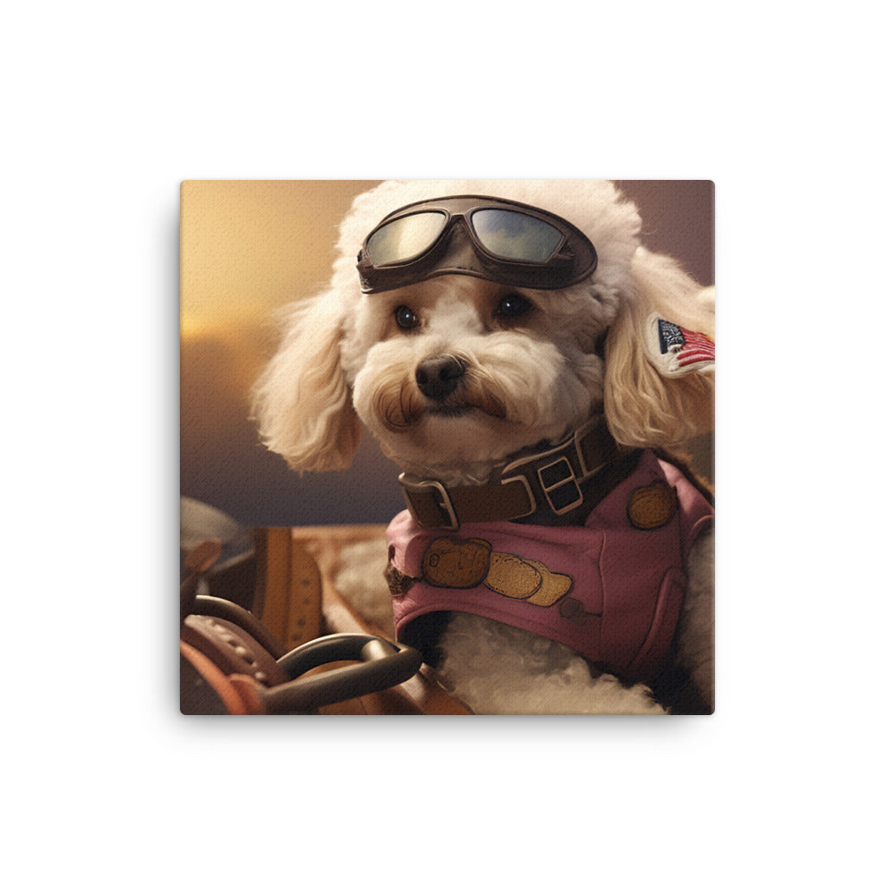 Poodle Pilot Canvas - PosterfyAI.com