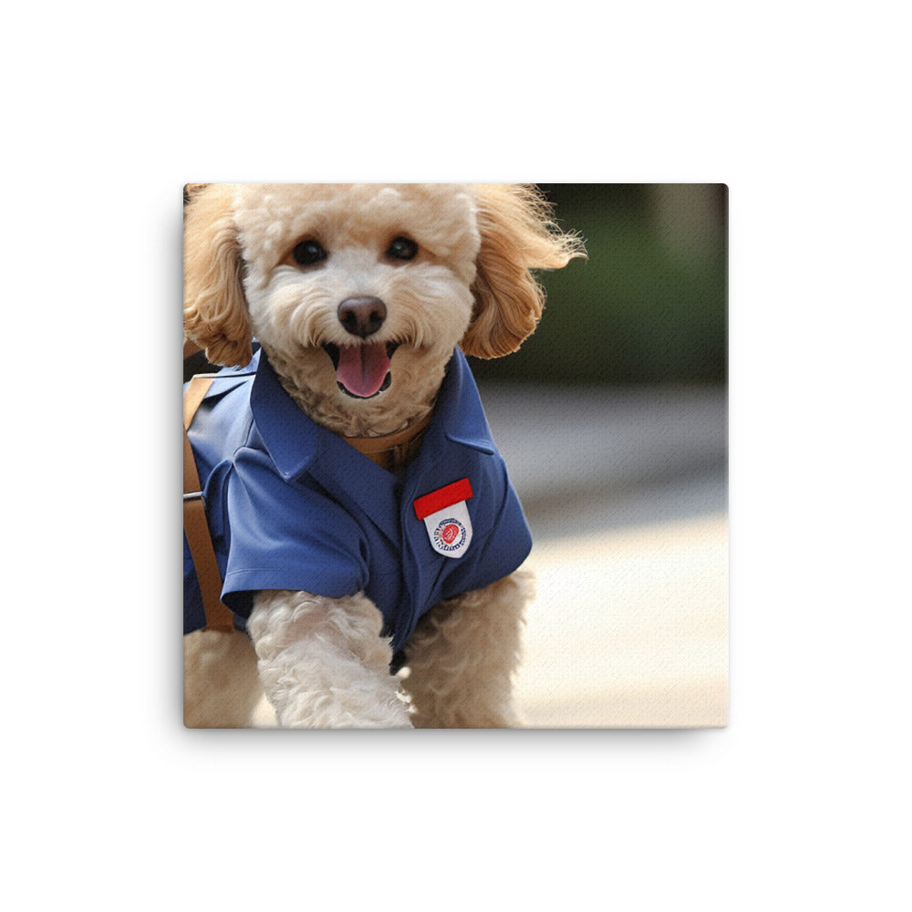 Poodle Mail Carrier Canvas - PosterfyAI.com