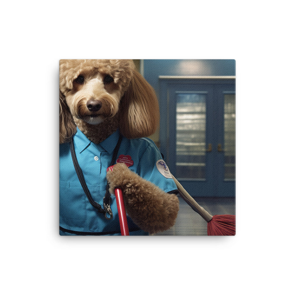 Poodle Janitor Canvas - PosterfyAI.com