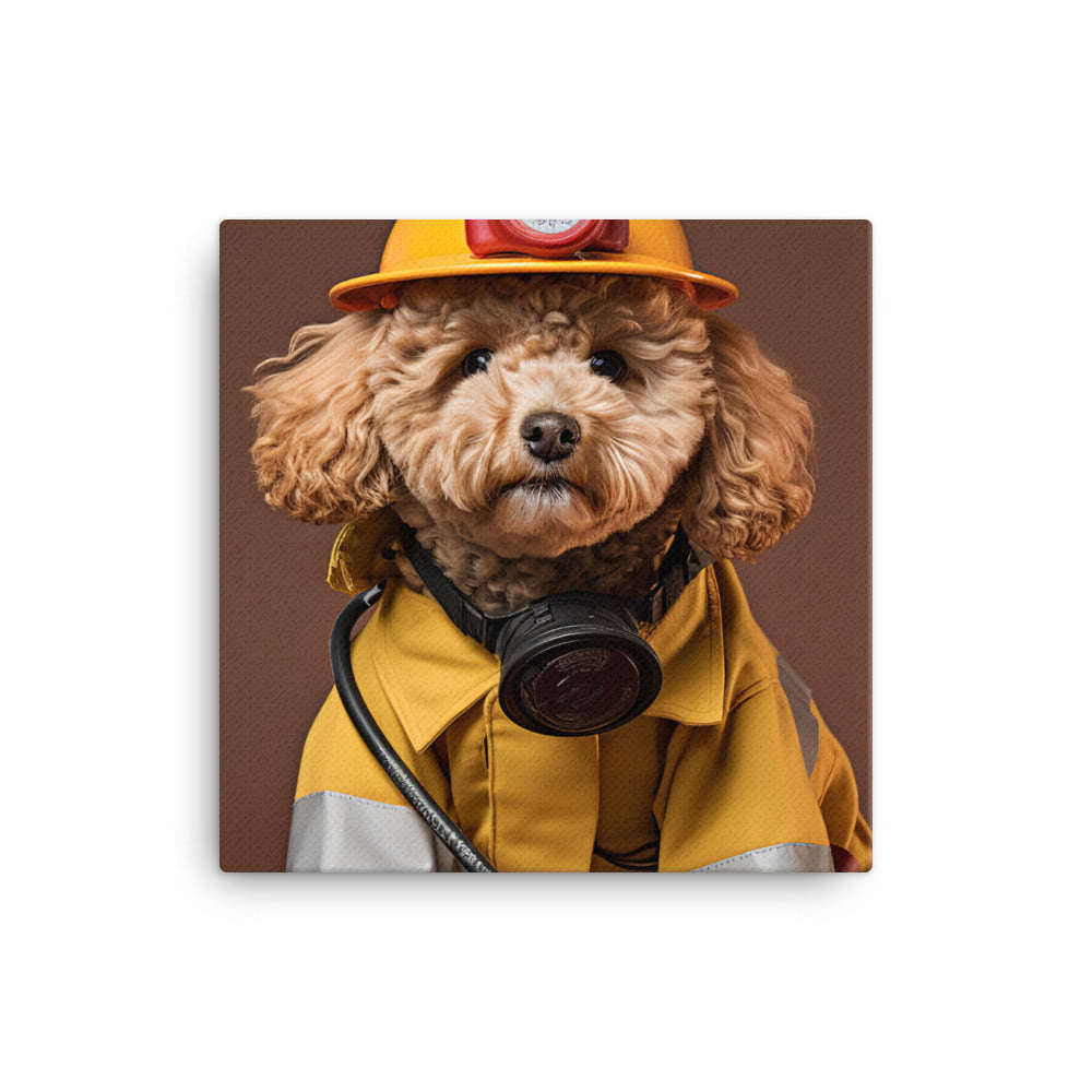 Poodle Firefighter Canvas - PosterfyAI.com