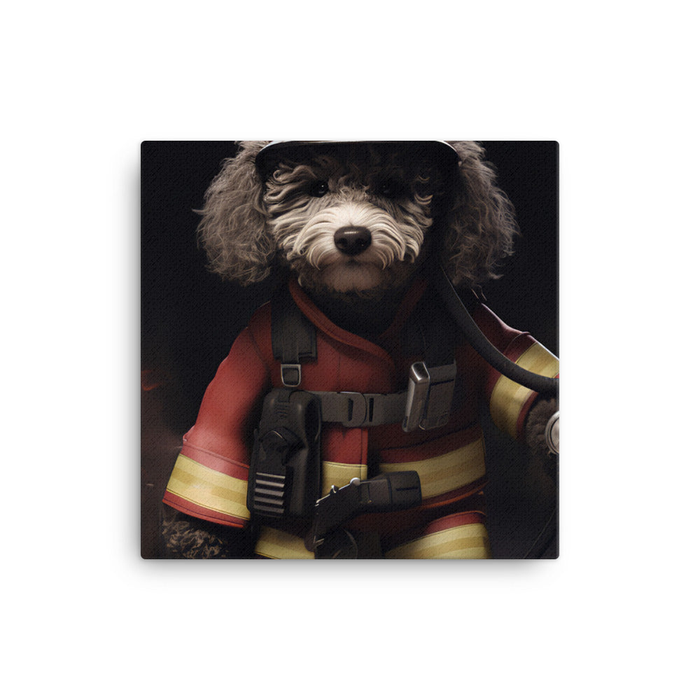 Poodle Firefighter Canvas - PosterfyAI.com