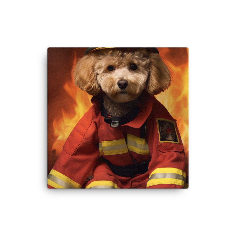 Poodle Firefighter Canvas - PosterfyAI.com