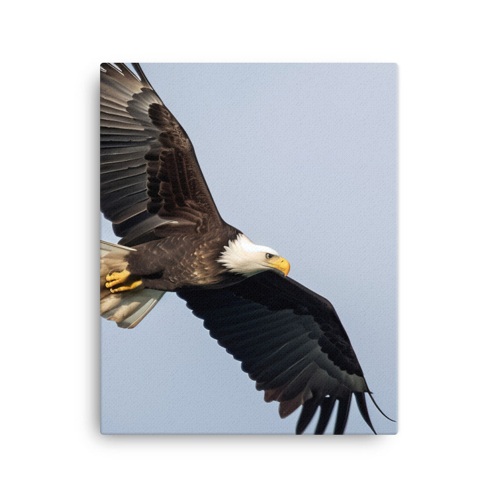 Majestic Bald Eagle Soaring in the Sky Canvas - PosterfyAI.com