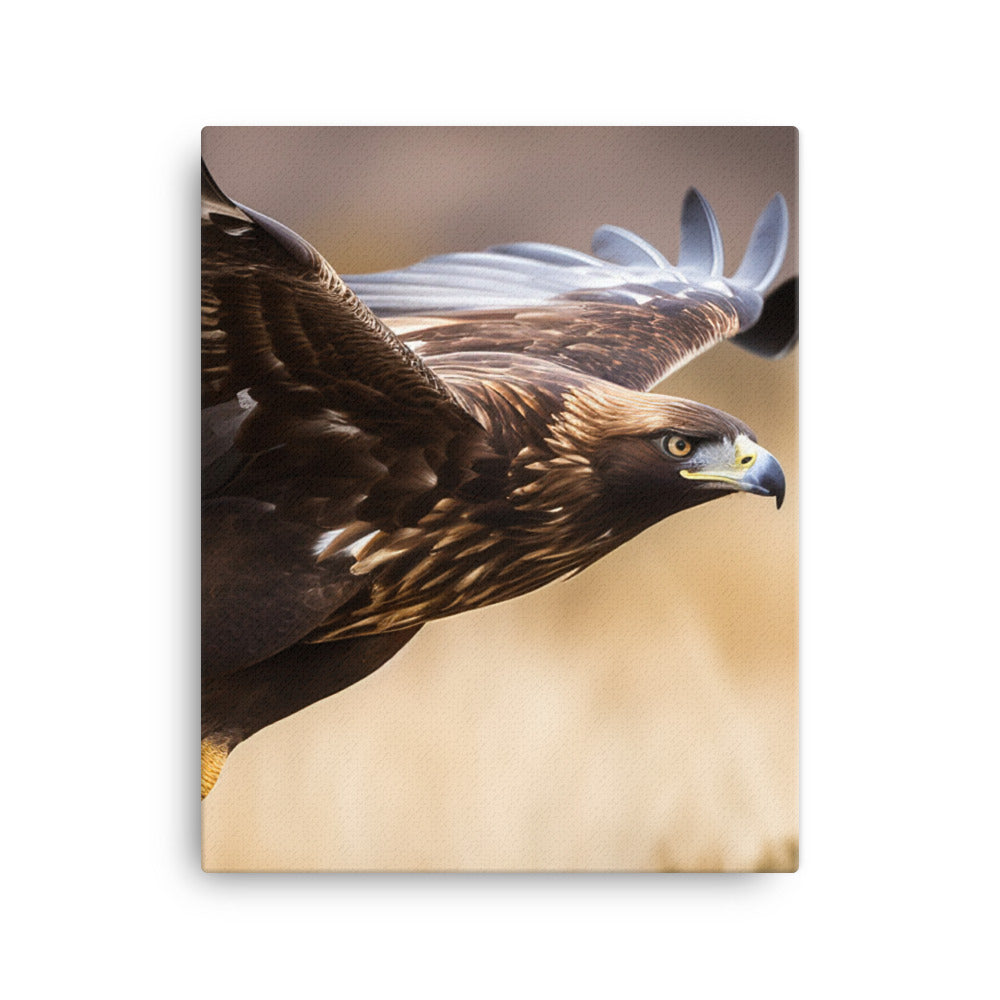 A Golden Eagle in mid flight Canvas - PosterfyAI.com