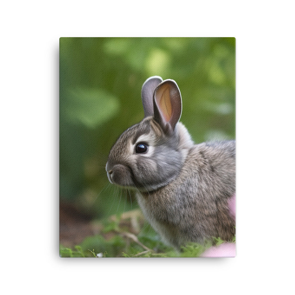 Netherland Dwarf in the Garden Canvas - PosterfyAI.com