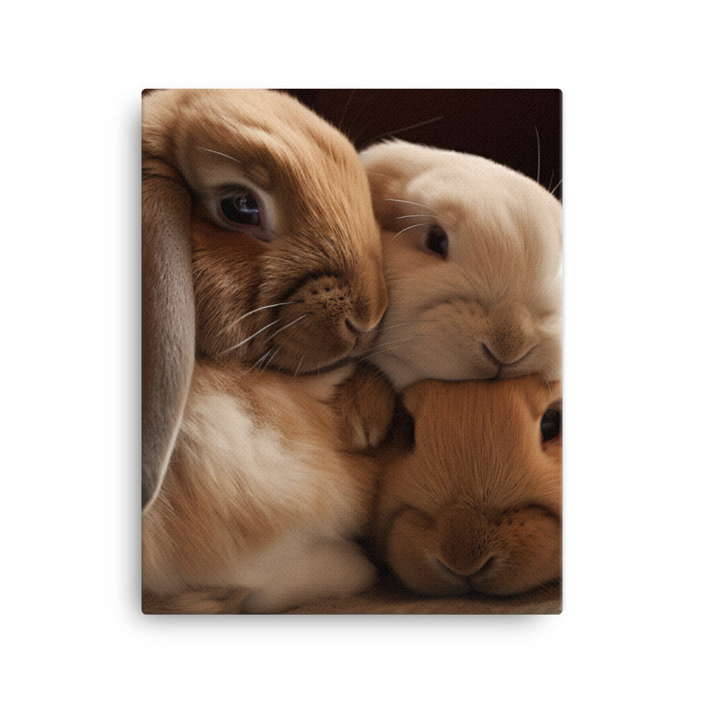 French Lop Family Time Canvas - PosterfyAI.com
