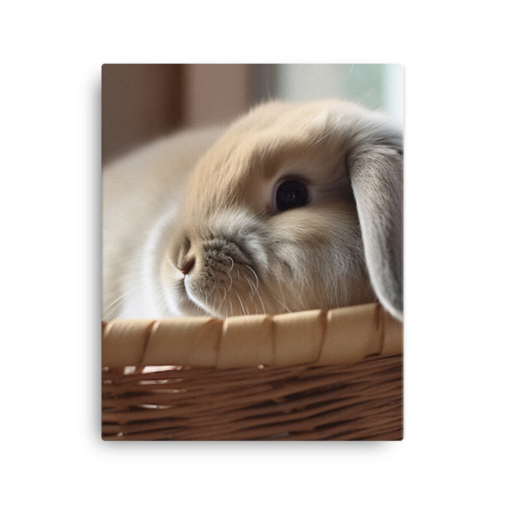 American Fuzzy Lop in a Basket Canvas - PosterfyAI.com