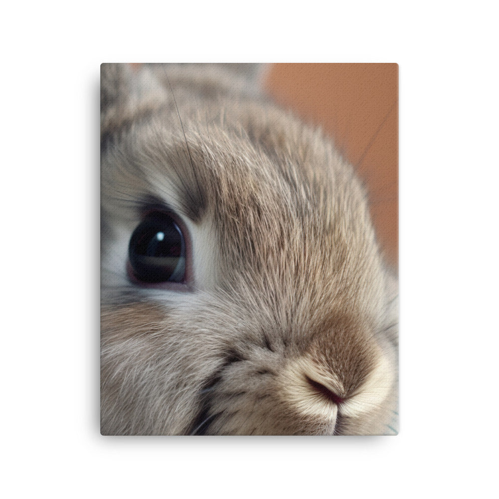 Netherland Dwarf Portrait Canvas - PosterfyAI.com