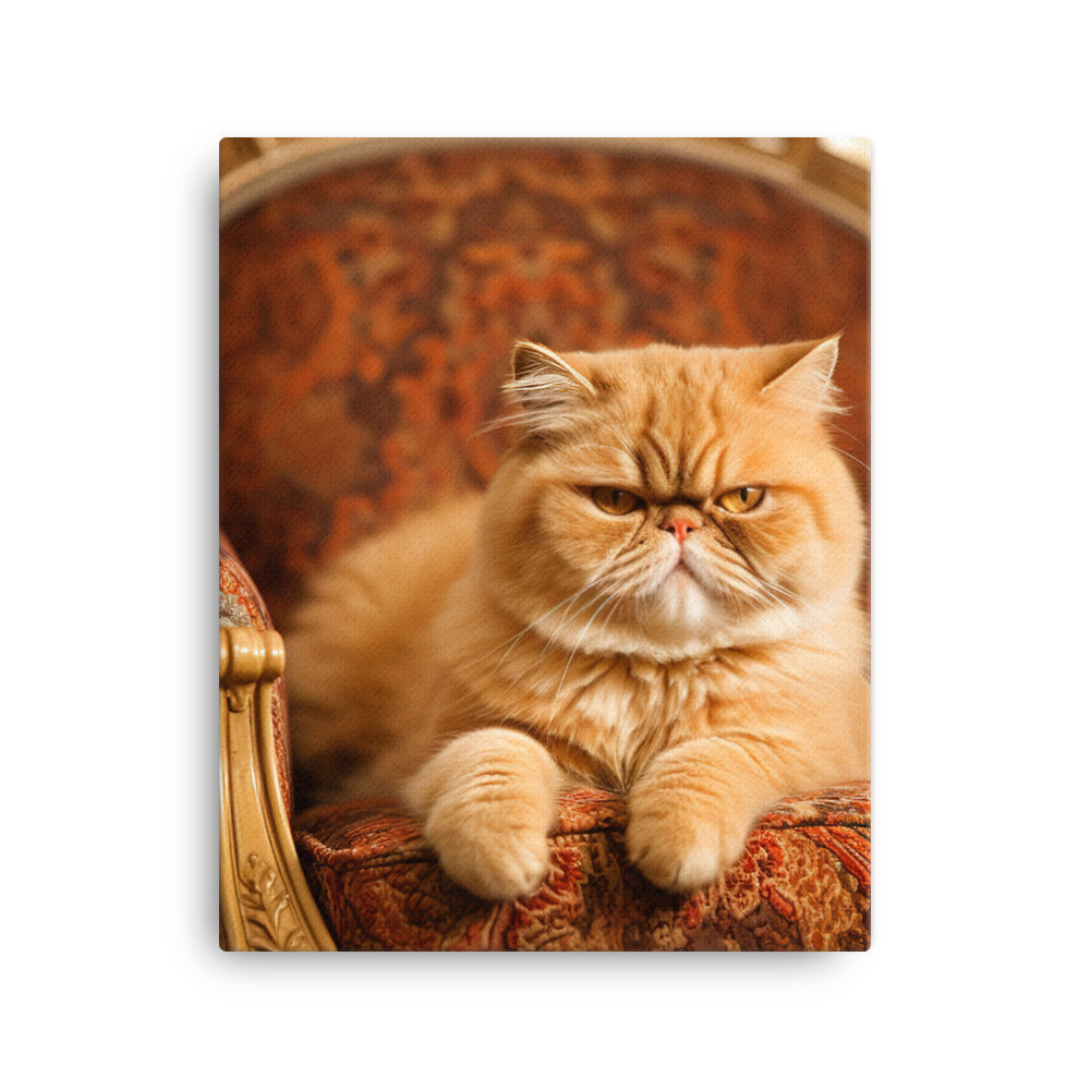 Exotic Shorthair Cat Lounging Canvas - PosterfyAI.com