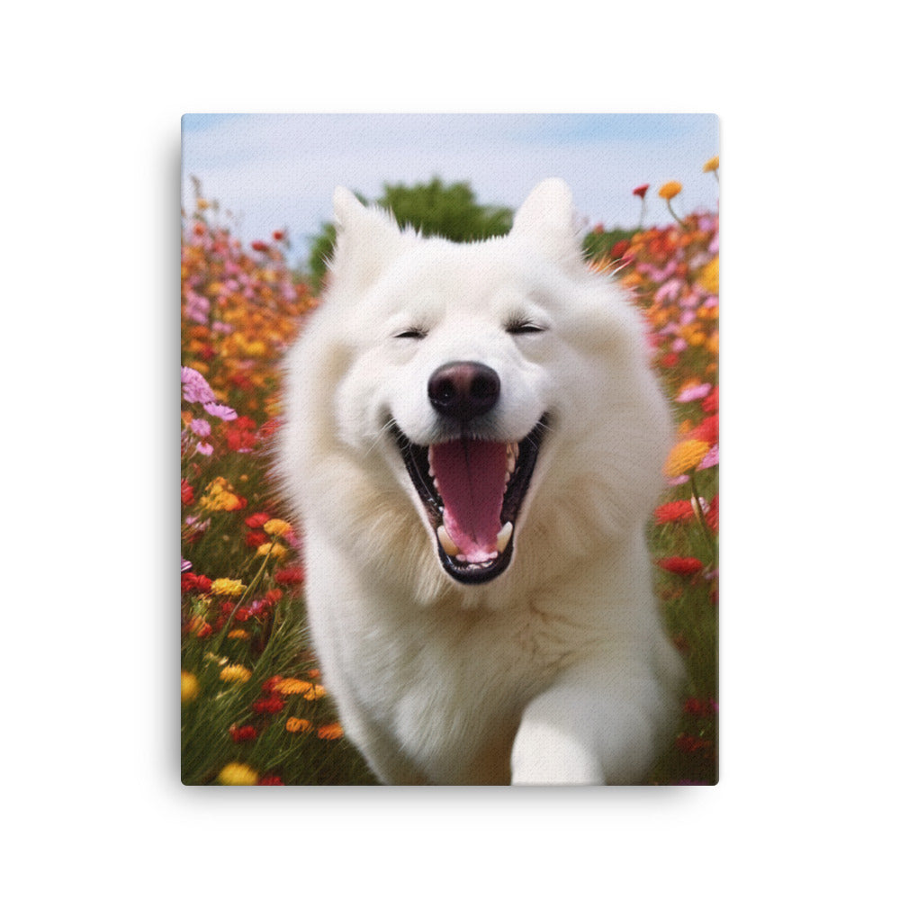 Samoyed Smile Canvas - PosterfyAI.com