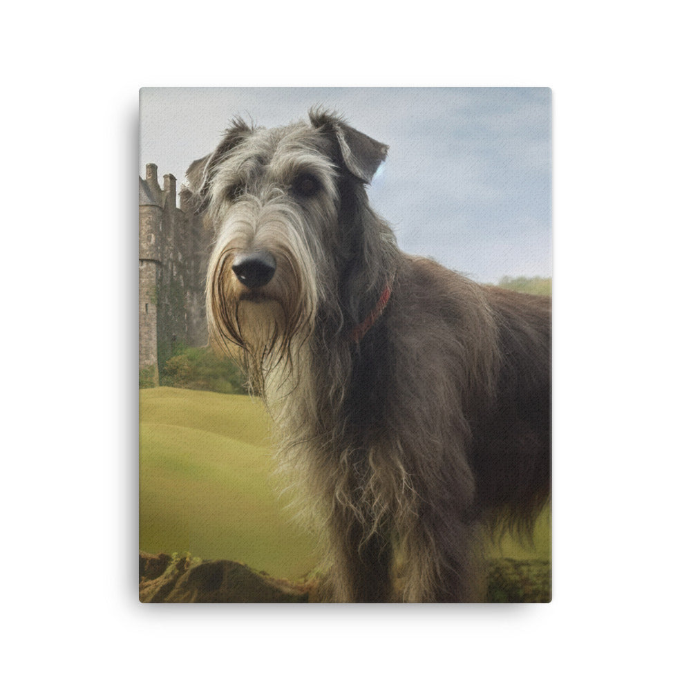 Regal Scottish Deerhound in a Castle Canvas - PosterfyAI.com