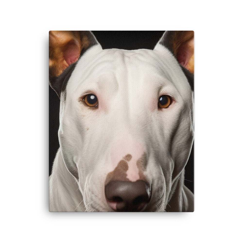 Regal Bull Terrier Portrait Canvas - PosterfyAI.com