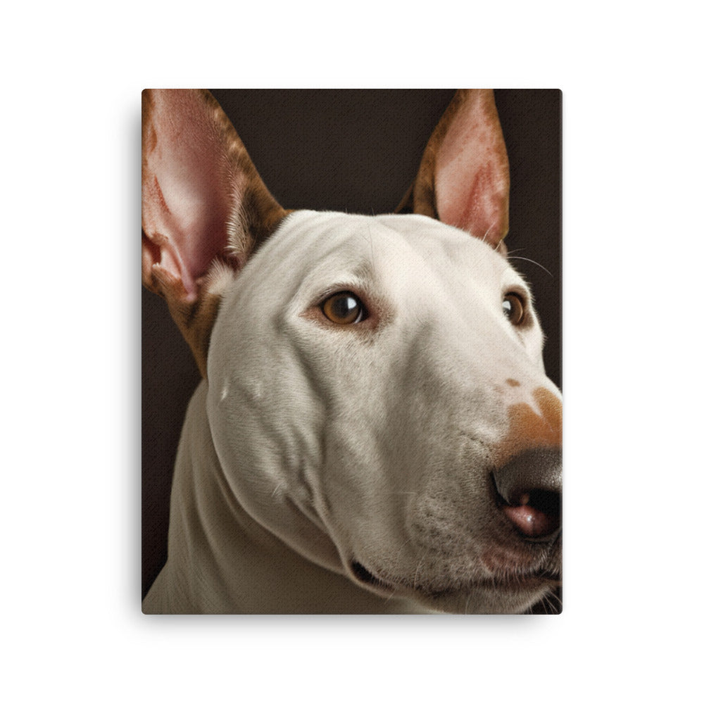 Regal Bull Terrier Portrait Canvas - PosterfyAI.com