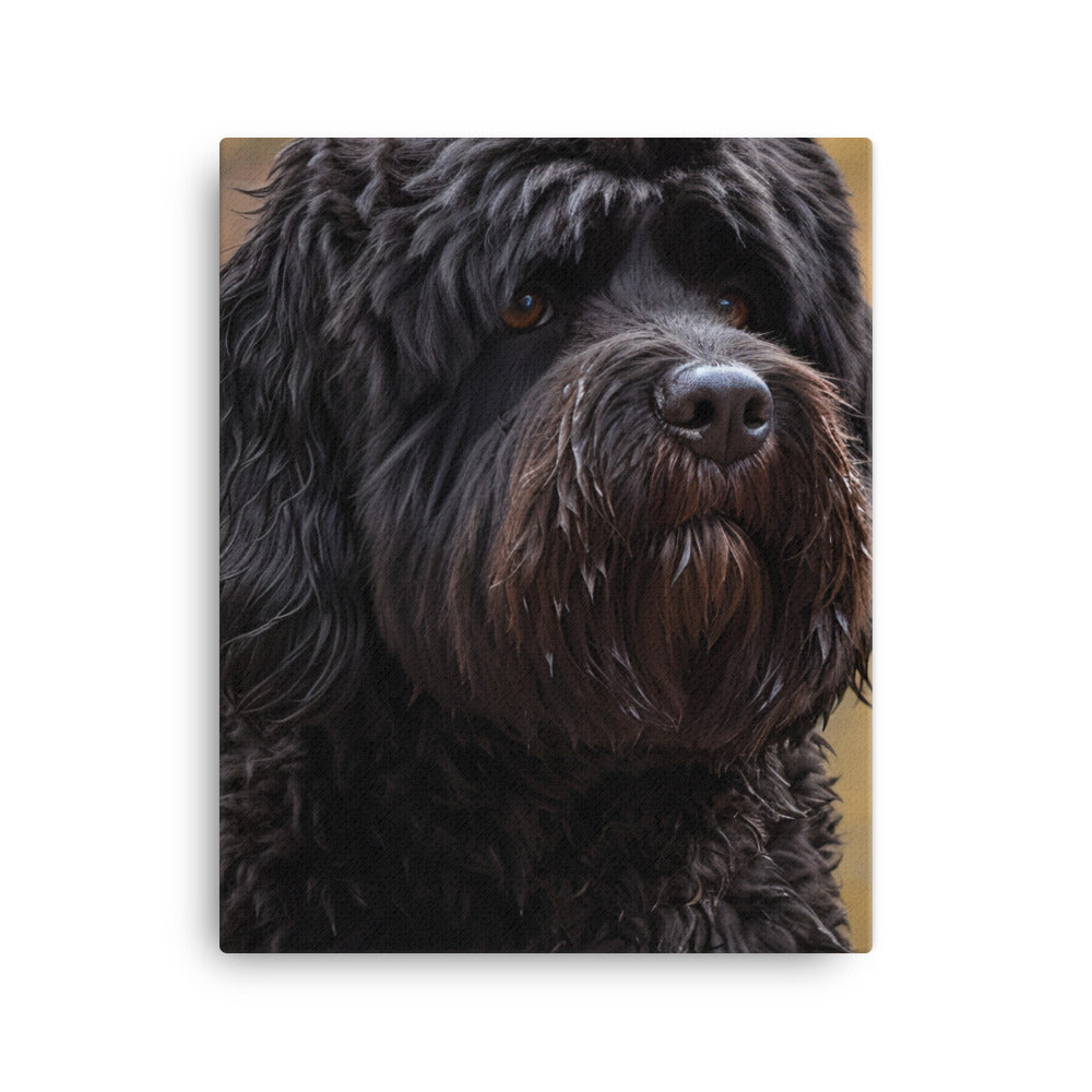 Portuguese Water Dog walk Canvas - PosterfyAI.com