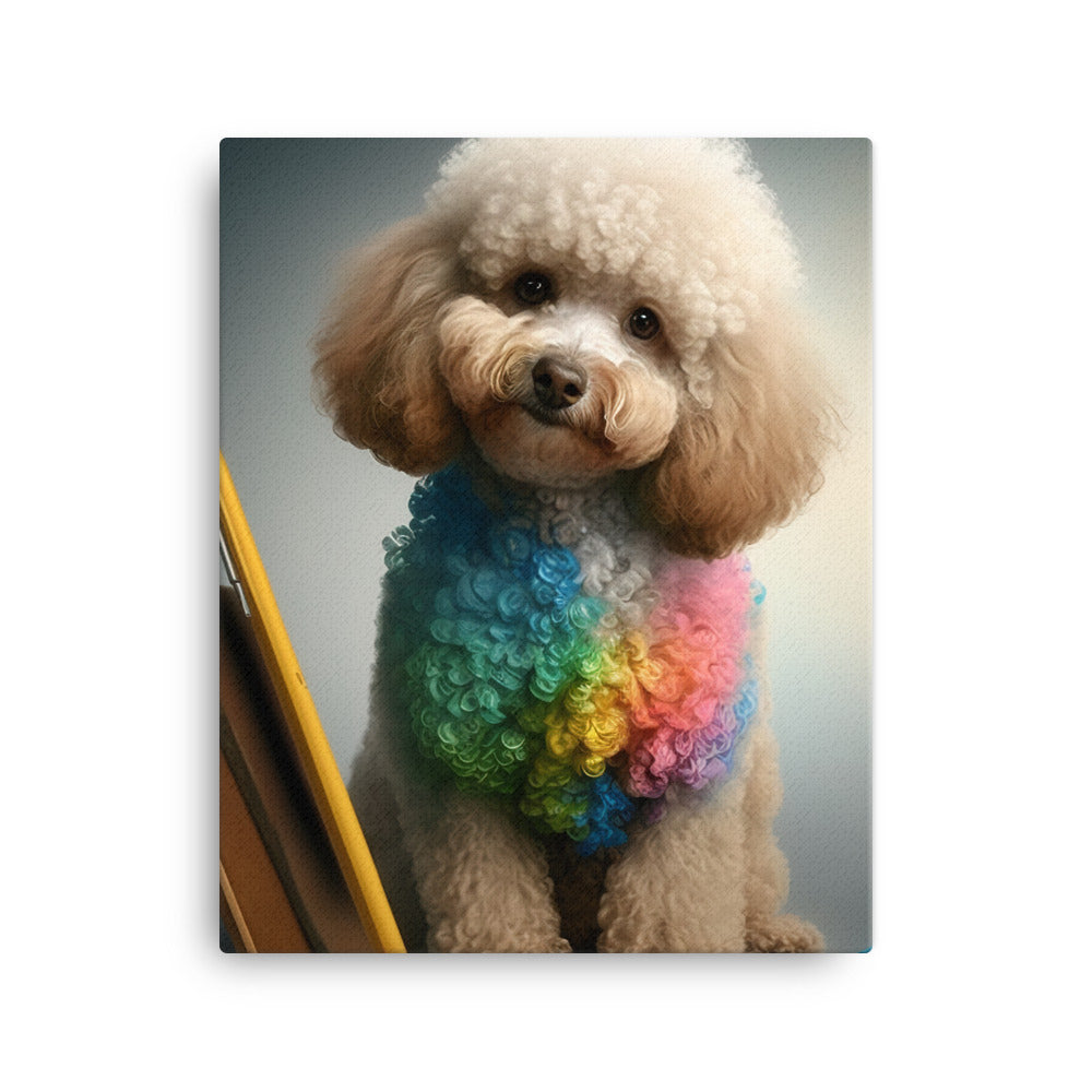 Poodle in colorful abstract style Canvas - PosterfyAI.com