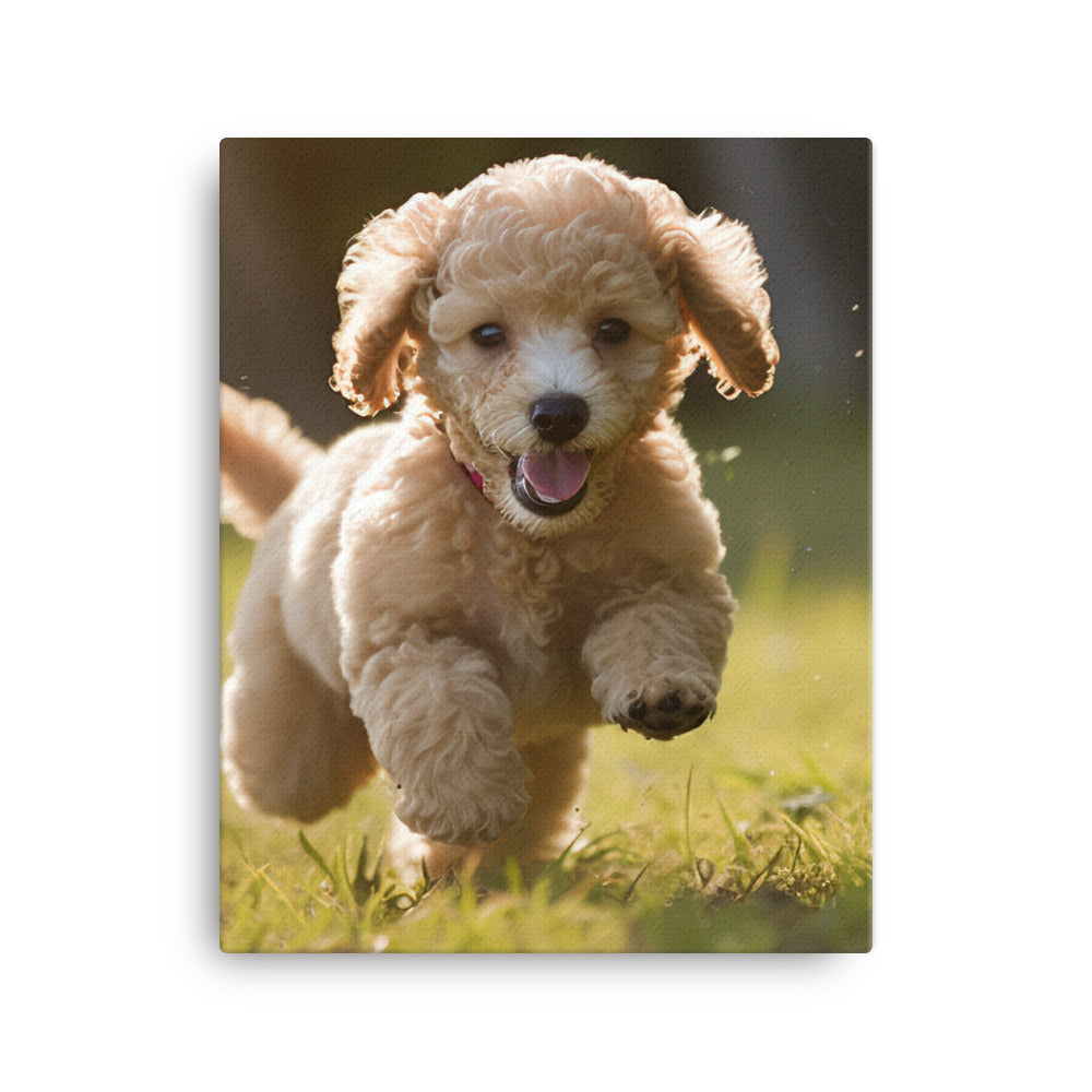 Playful Poodle Pup Canvas - PosterfyAI.com