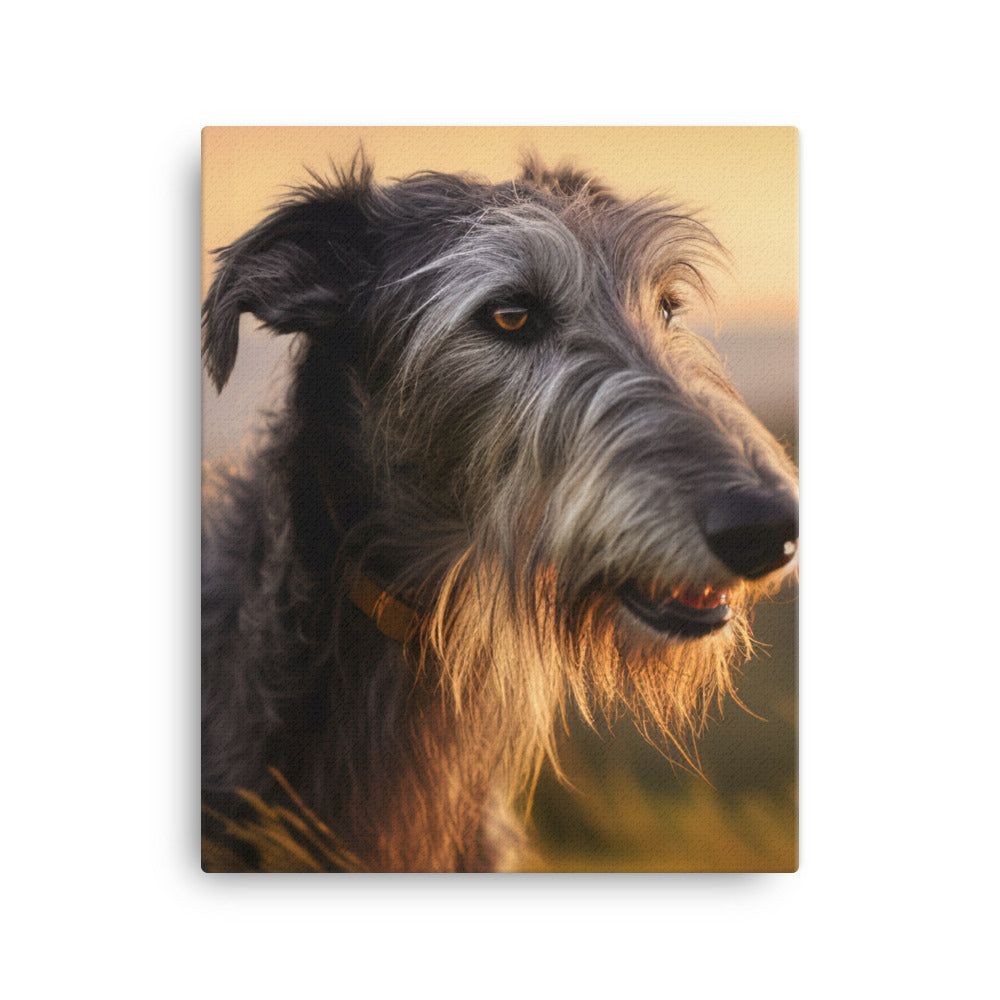 Majestic Scottish Deerhound at Sunset Canvas - PosterfyAI.com
