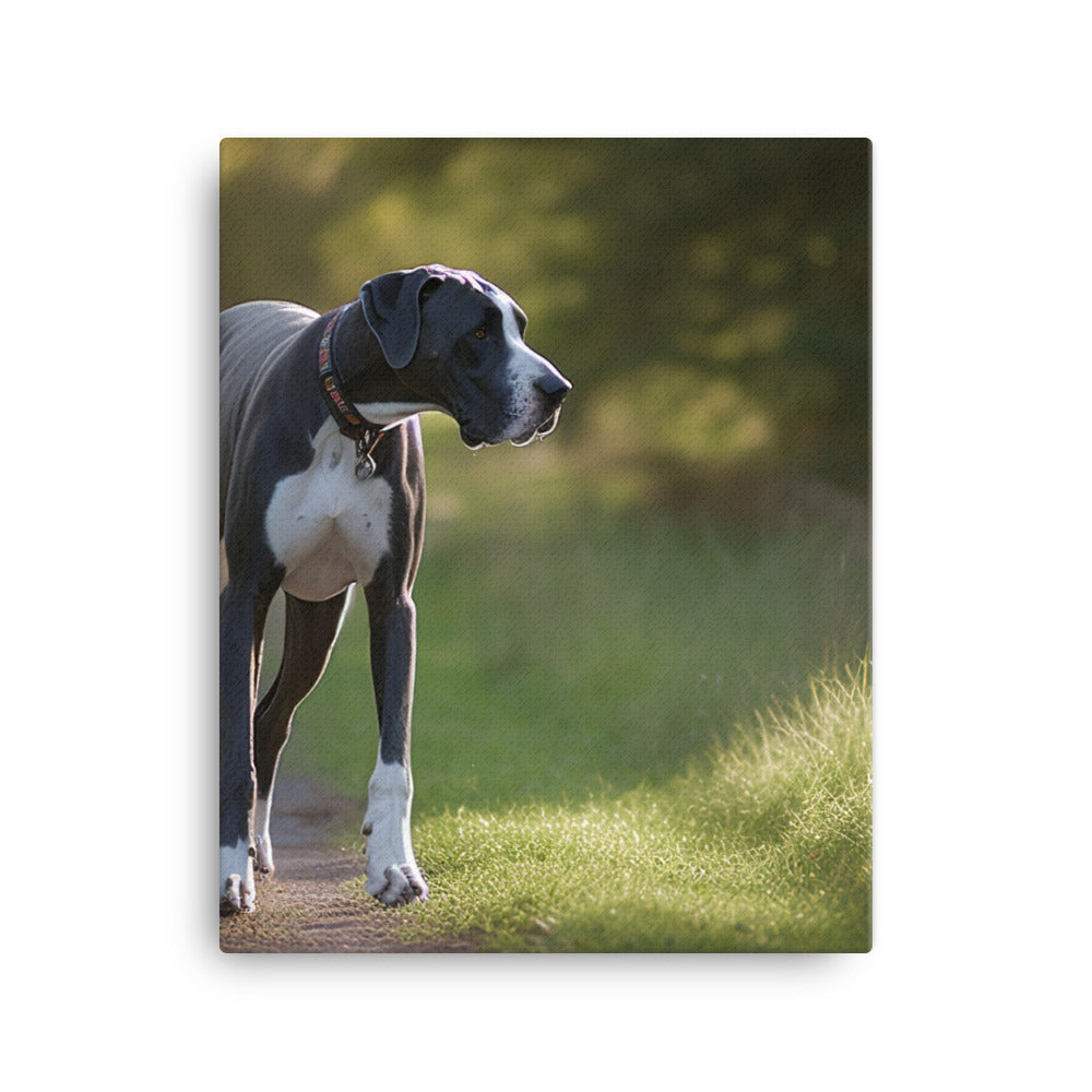 Majestic Great Dane on a Stroll Canvas - PosterfyAI.com