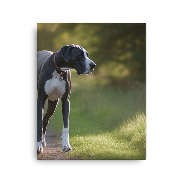 Majestic Great Dane on a Stroll Canvas - PosterfyAI.com