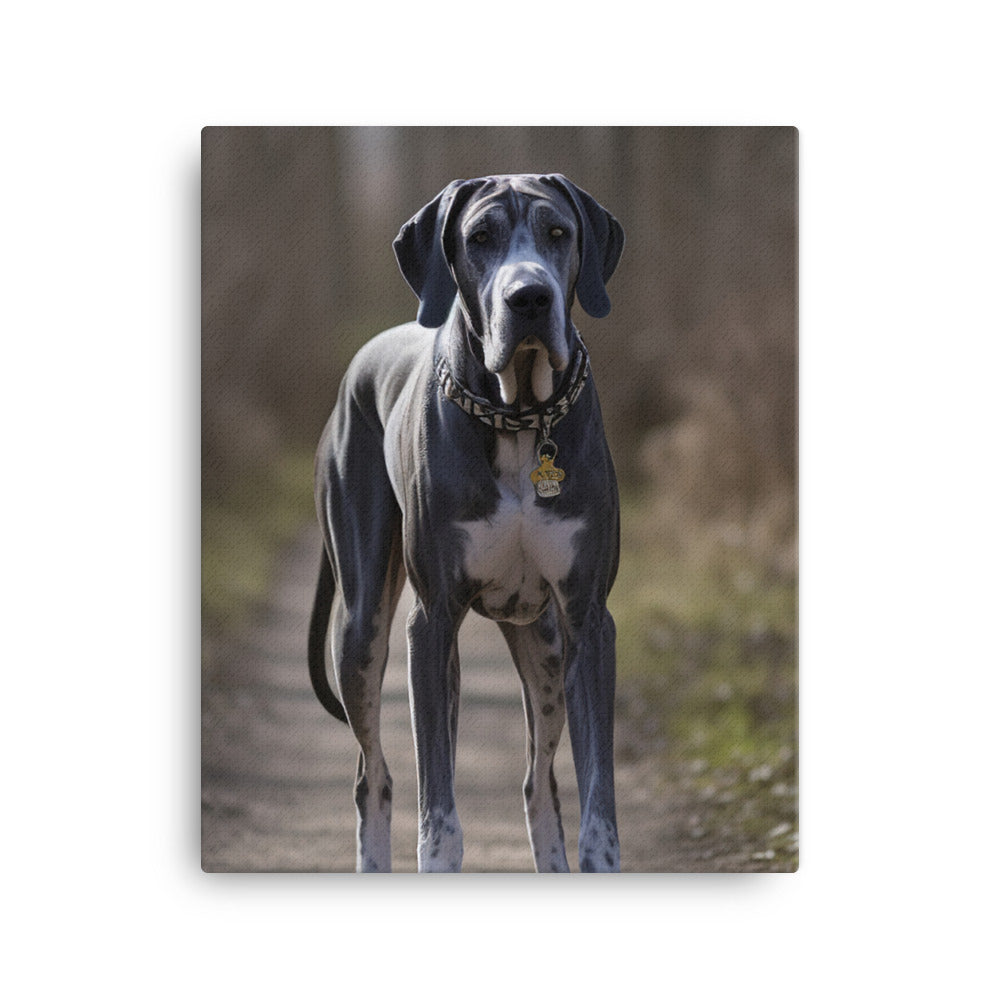 Majestic Great Dane on a Stroll Canvas - PosterfyAI.com