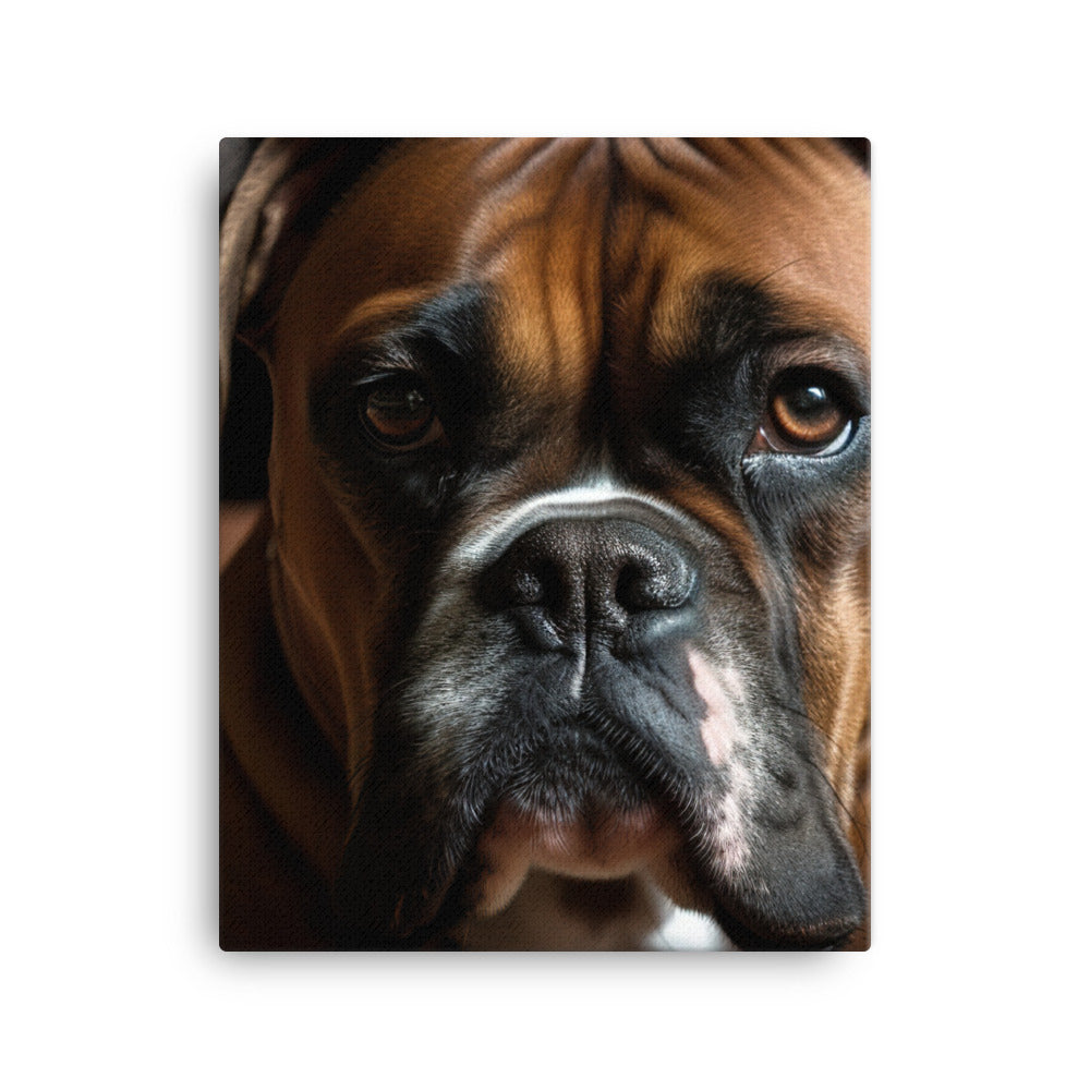 Majestic Boxer Portrait Canvas - PosterfyAI.com