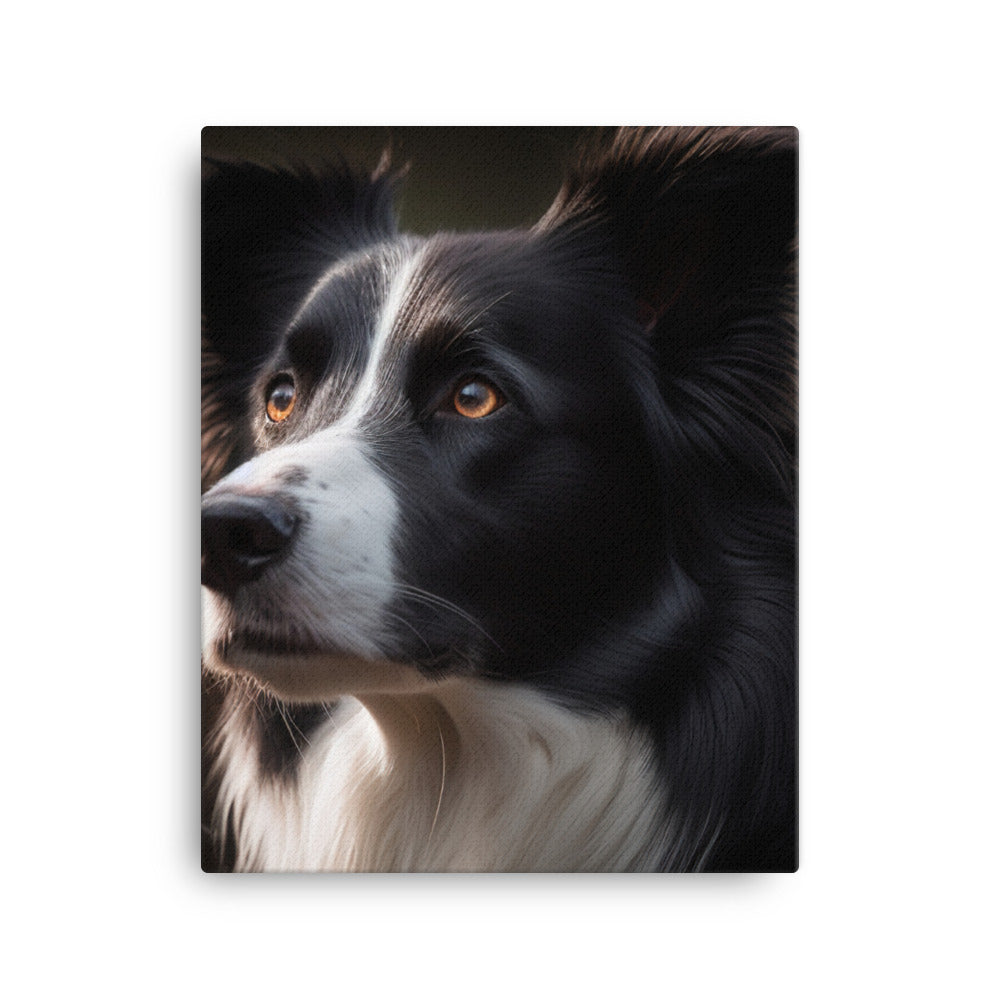 Majestic Border Collie Portrait Canvas - PosterfyAI.com