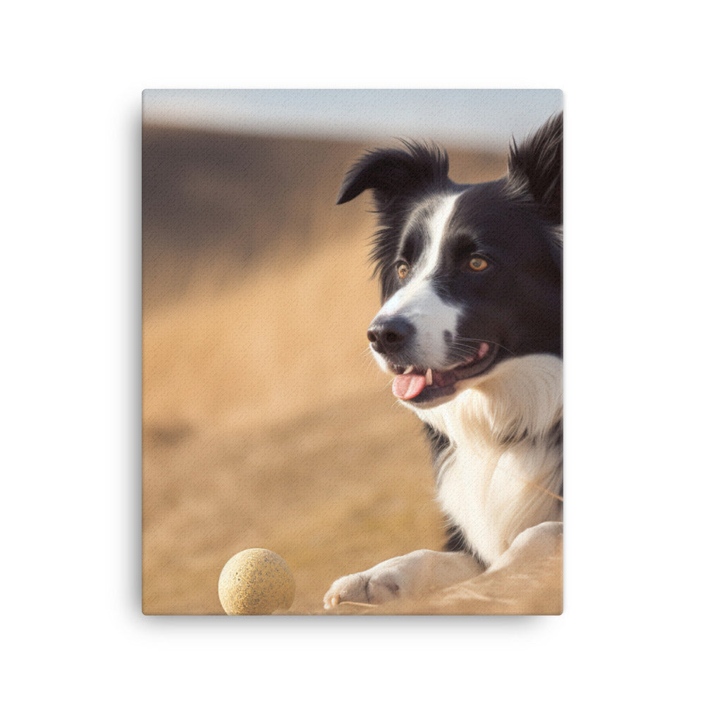 Loyal Border Collie at Work Canvas - PosterfyAI.com