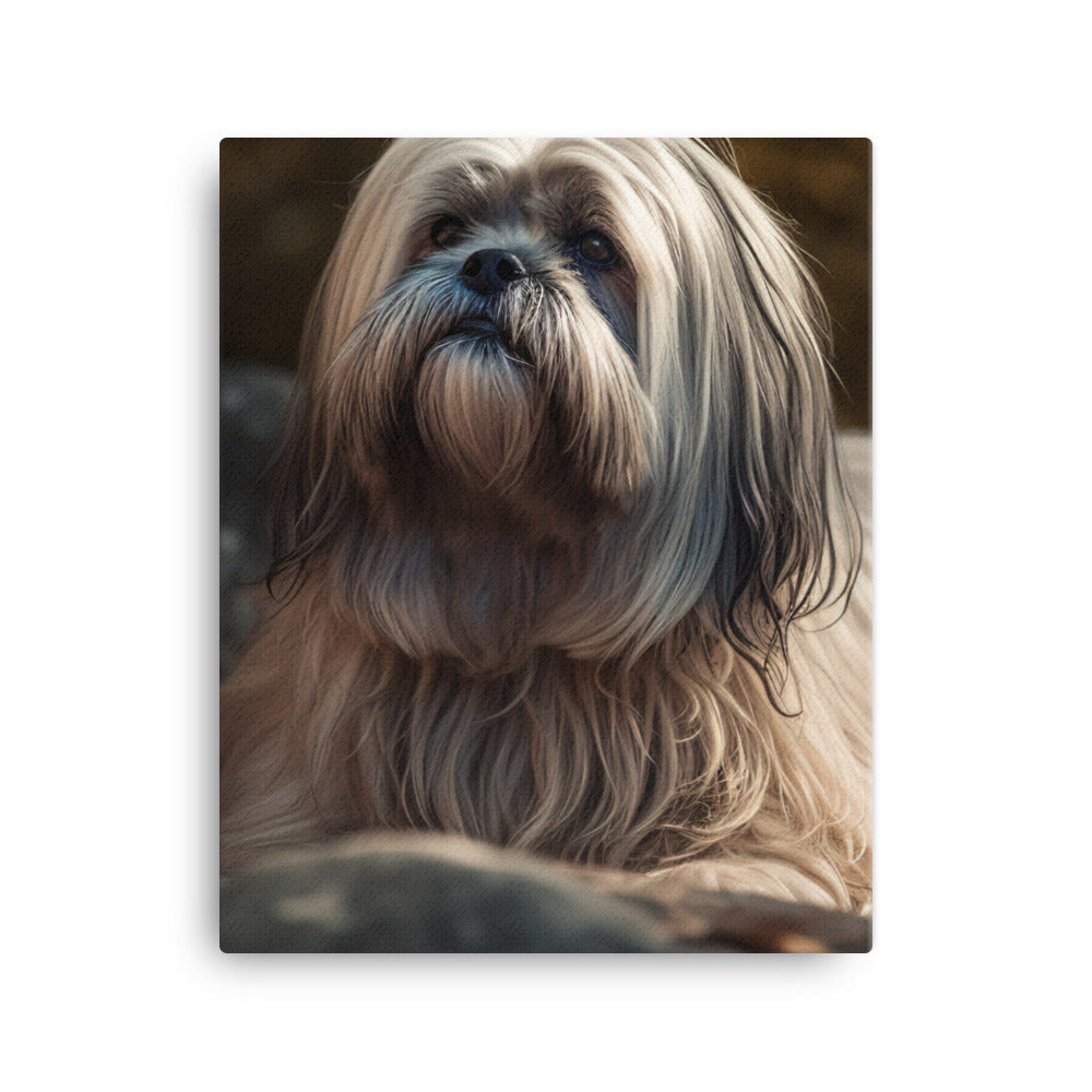 Lhasa Apso in Nature Canvas - PosterfyAI.com
