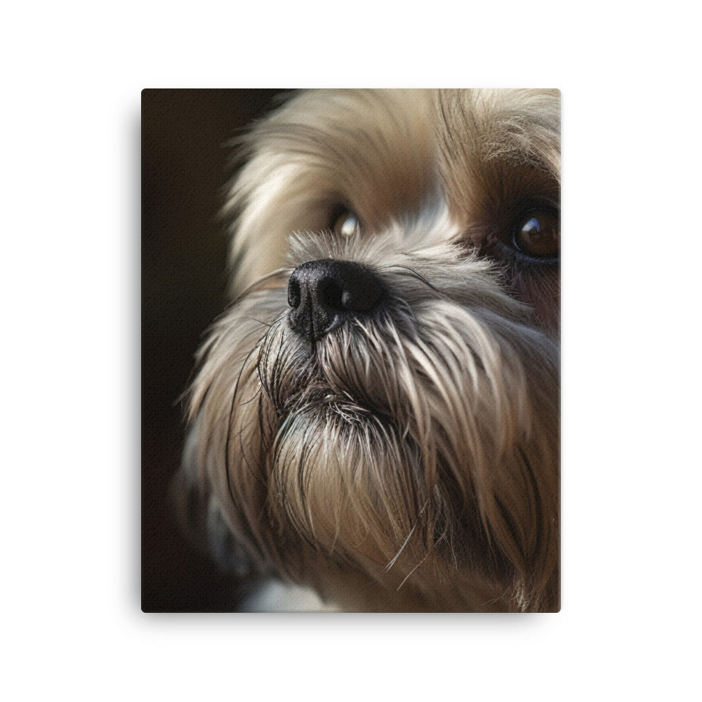 Lhasa Apso Gaze Canvas - PosterfyAI.com