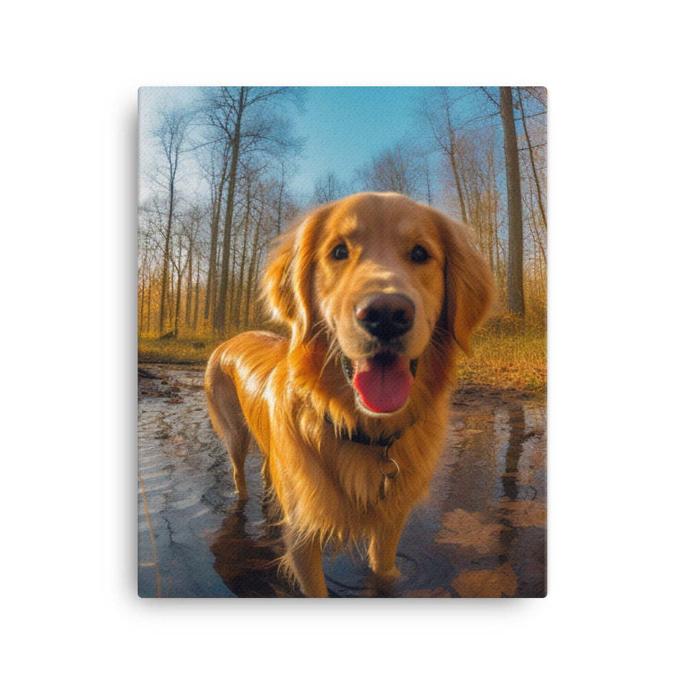 Golden Retriever Canvas - PosterfyAI.com