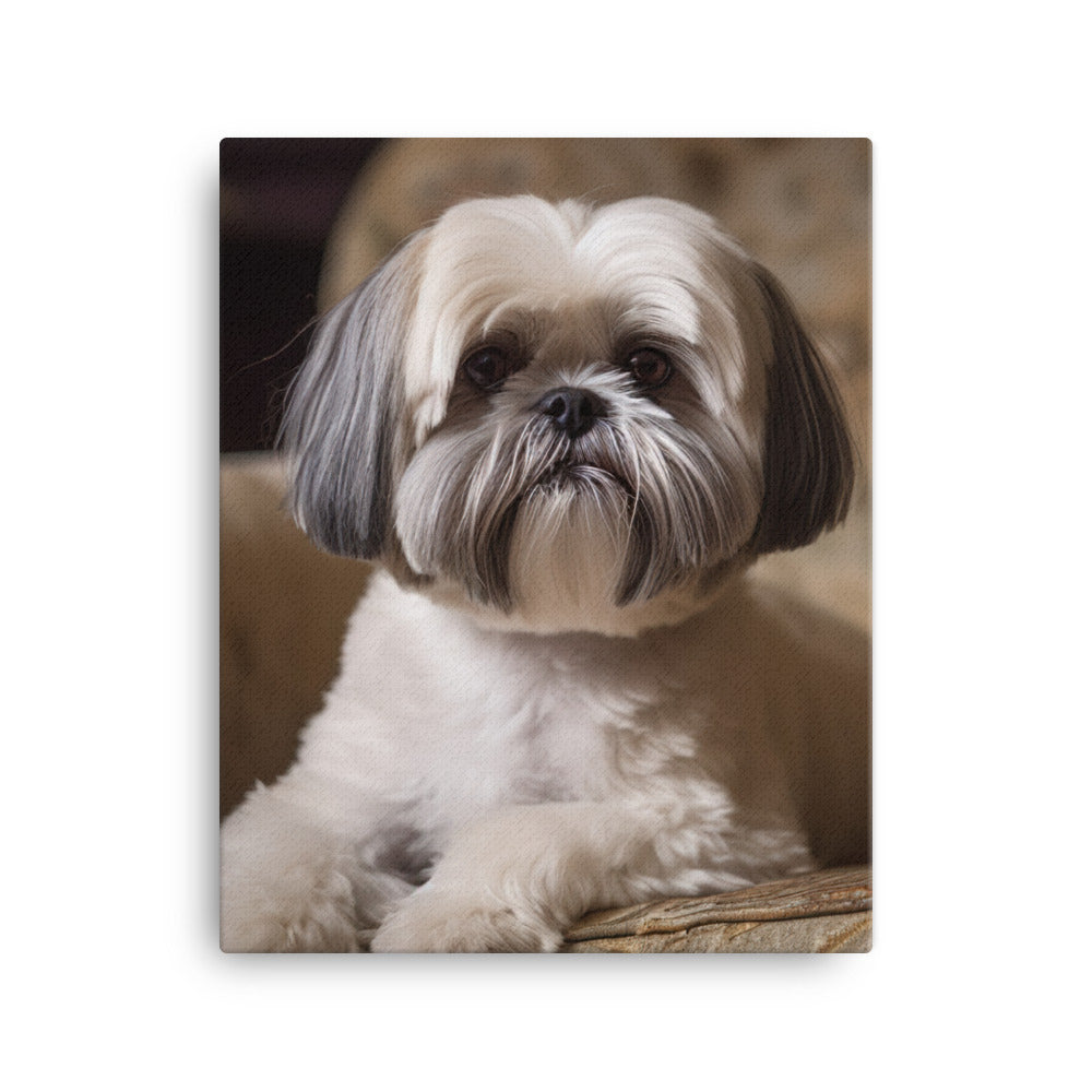 Elegant Shih Tzu Portrait Canvas - PosterfyAI.com