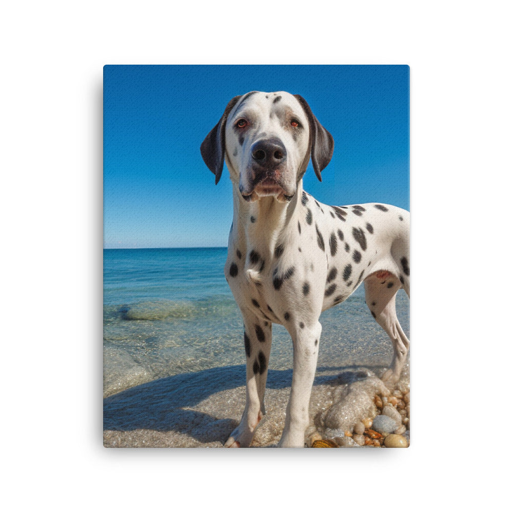 Dalmatian on the Beach Canvas - PosterfyAI.com
