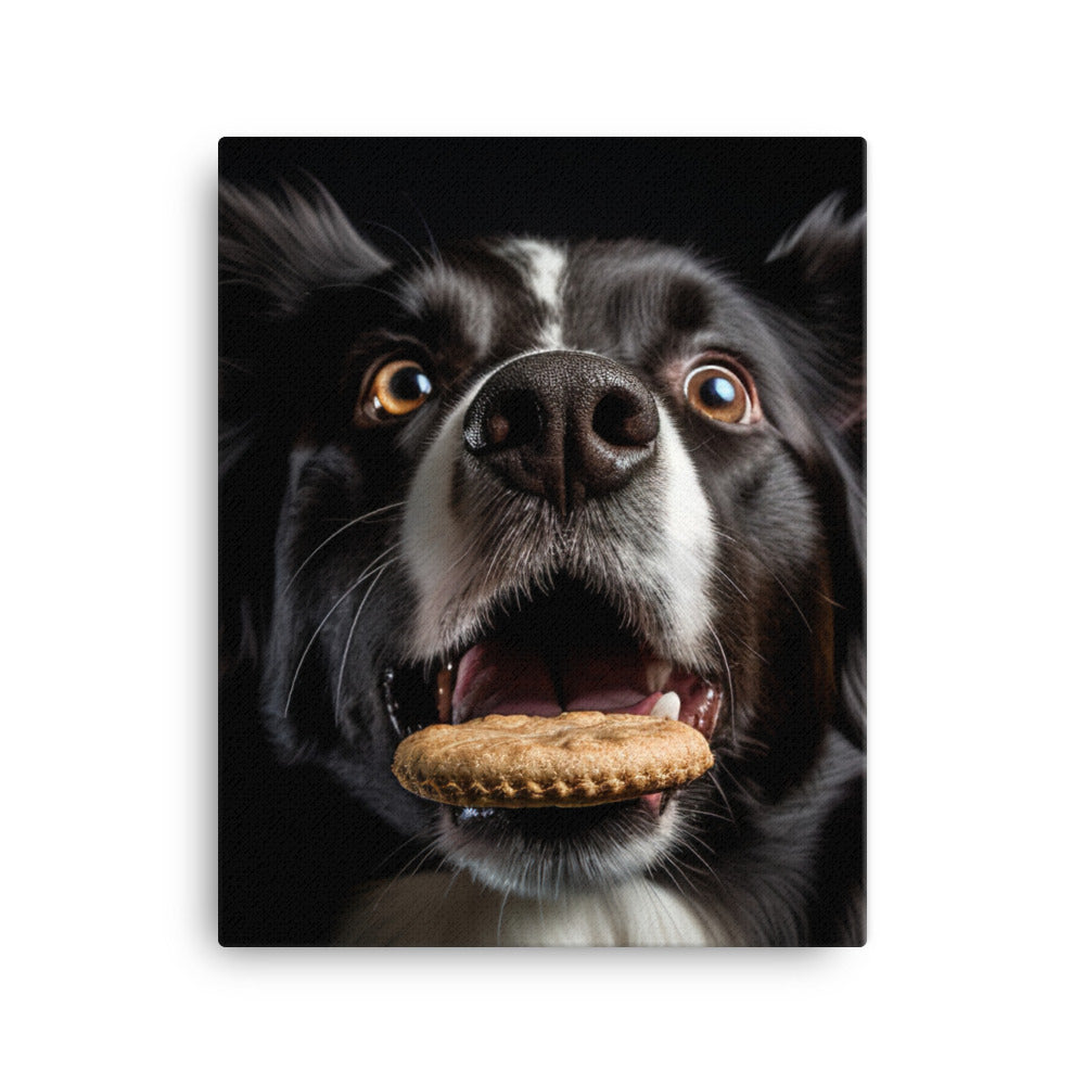 Clever Border Collie Canvas - PosterfyAI.com