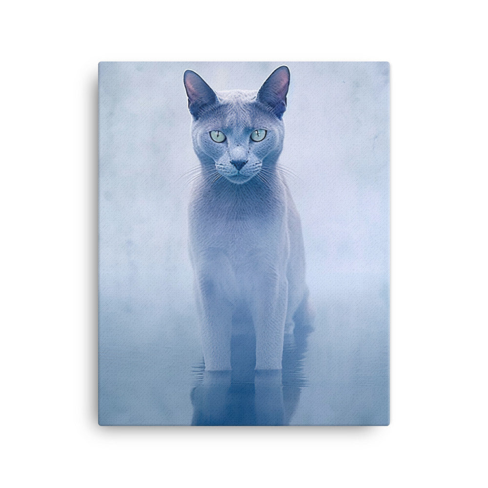 Mysterious World of Russian Blue Cat Canvas - PosterfyAI.com