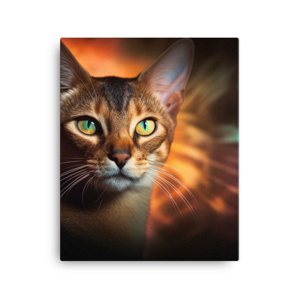 Enigmatic Aura of Abyssinian Cat Canvas - PosterfyAI.com