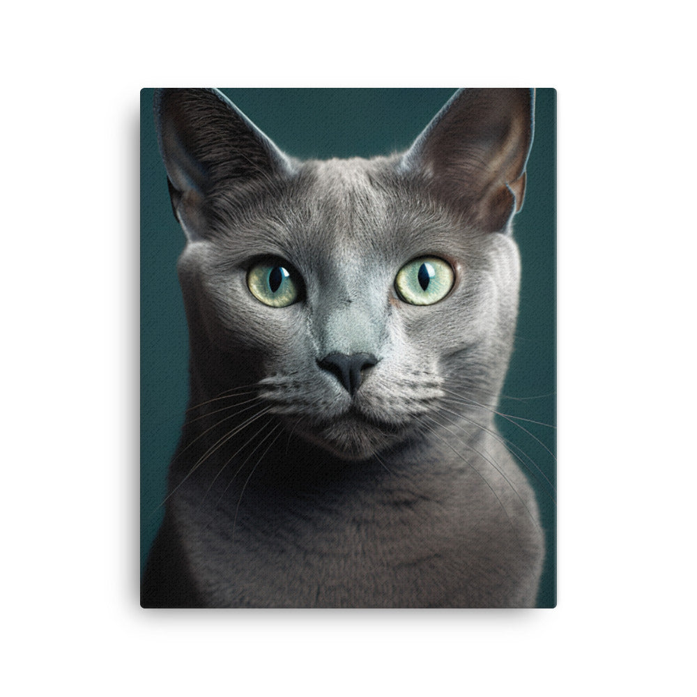 Gentle Nature of Russian Blue Cat Canvas - PosterfyAI.com
