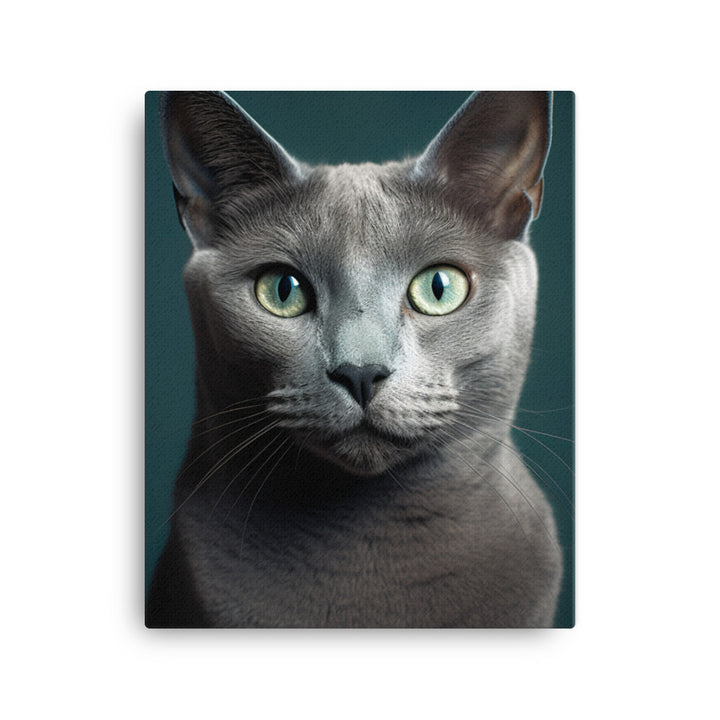 Gentle Nature of Russian Blue Cat Canvas - PosterfyAI.com