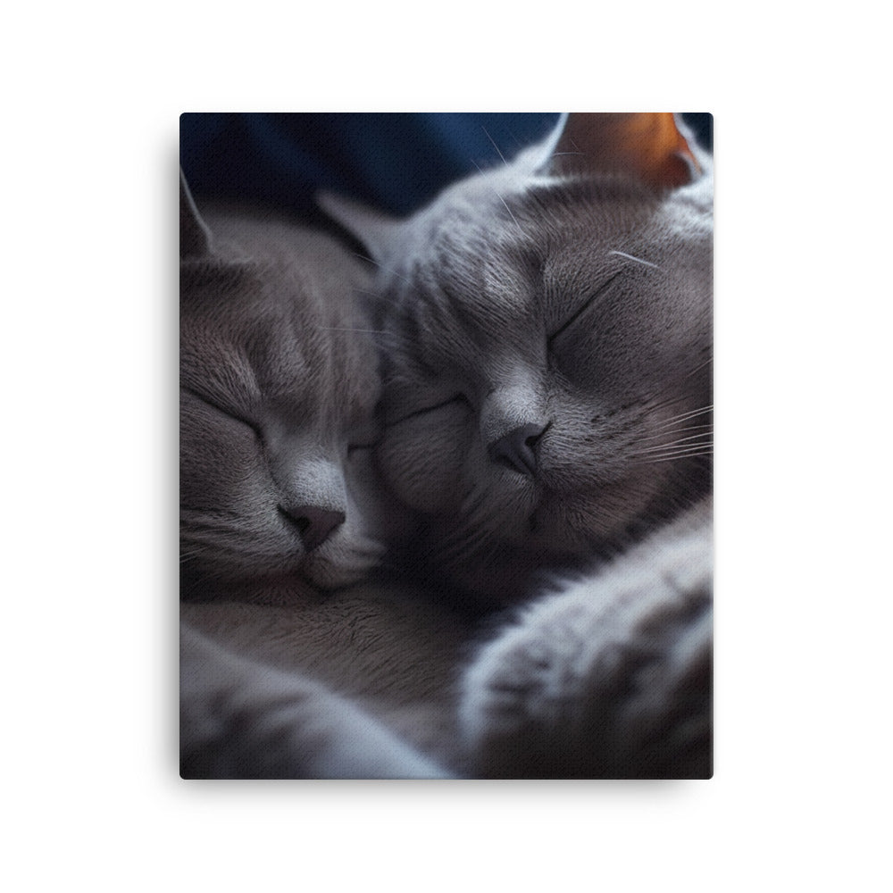 British Shorthair Cat Canvas - PosterfyAI.com