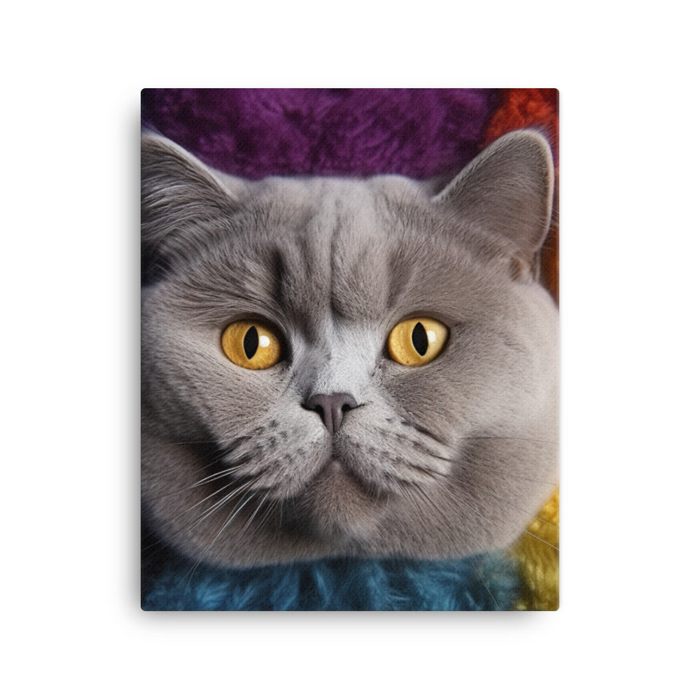 British Shorthair Cat Canvas - PosterfyAI.com