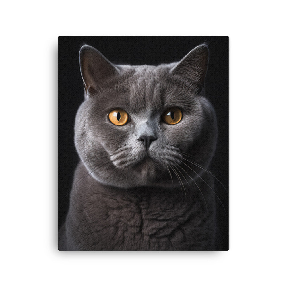British Shorthair Cat Canvas - PosterfyAI.com
